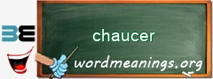 WordMeaning blackboard for chaucer